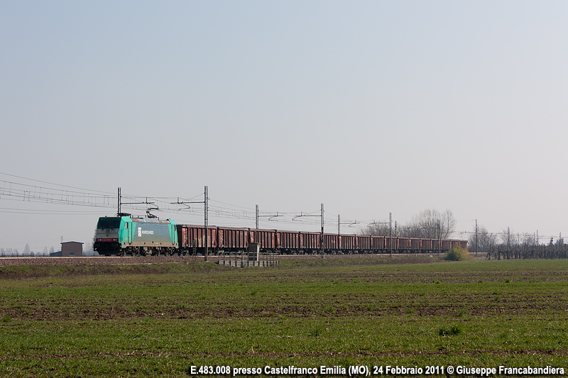 Treno Merci NordCargo NC con Locomotiva Elettrica E.483.008 Foto Giuseppe Francabandiera
