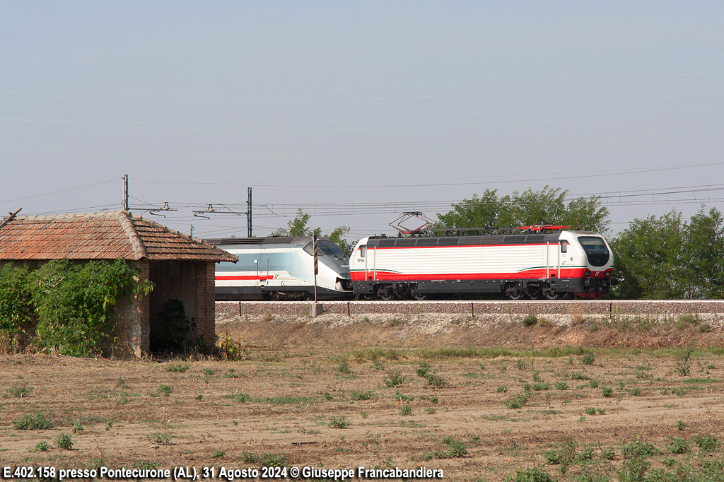 Treno Soccorso con E402.158 Foto Giuseppe Francabandiera